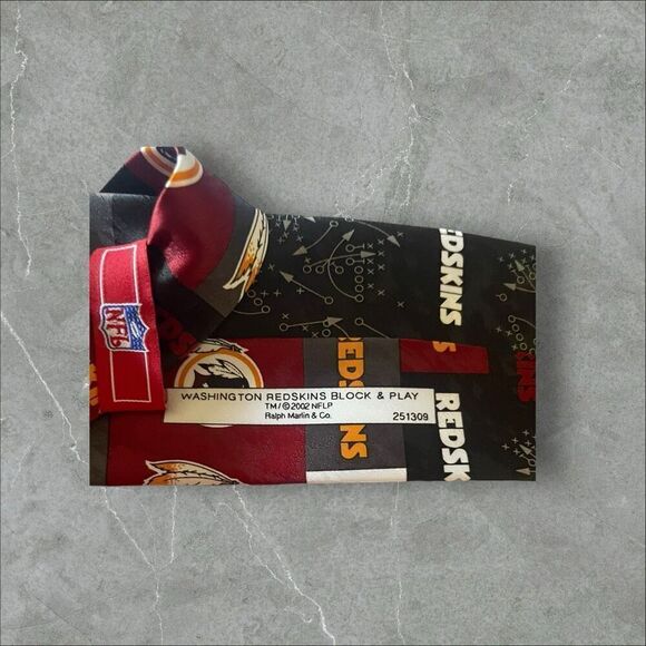 Ralph Marlin & Co. Mens Multicolor Washington Red Skin Block & Play Neck Tie - Picture 7 of 16